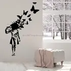 Уличные художественные настенные Стикеры, украшение дома, индивидуальная бабочка, студия, женщина, девушка, комната, дверь, фотография DY21
