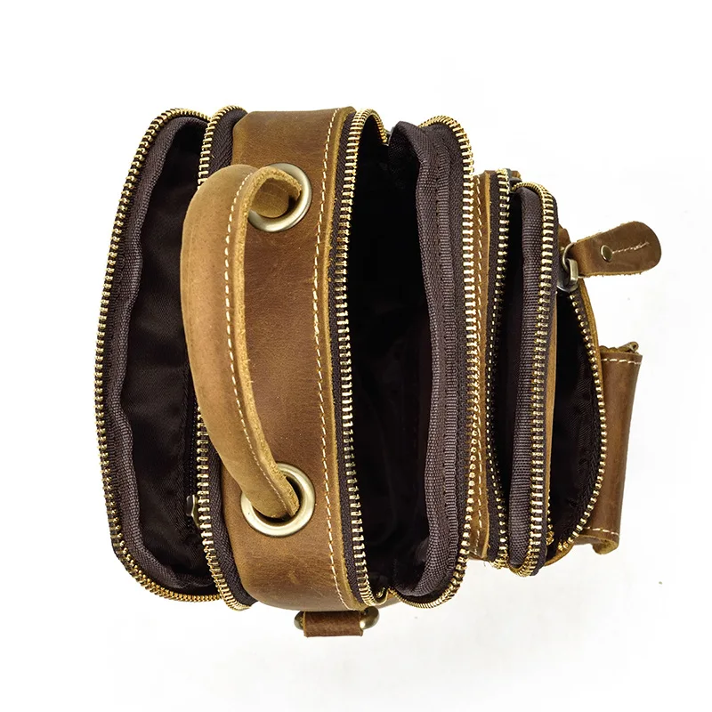 Мини мужская сумка в стиле ретро из коровьей кожи с карманами на талии|bag purse|bags