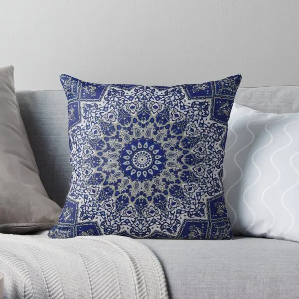 

Andalusia Blue Alhambra Traditional Moro Printing Throw Pillow Cover Wedding Anime Throw Sofa Home Square Pillows not include
