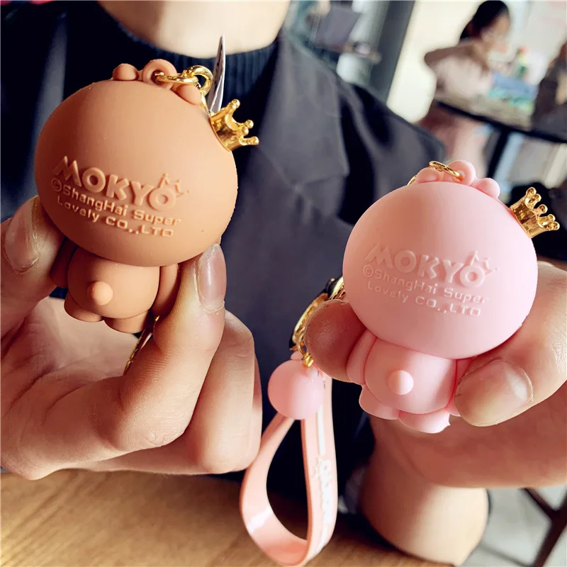 Корона брелок с обезьянкой Корейский мультфильм пара кукла кольцо для ключей
