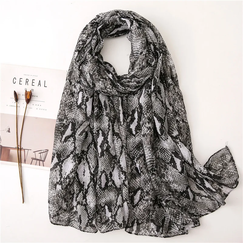 Леопардовая кожа змеиная классический узор модная вуаль шаль Тигр Теплый Новый