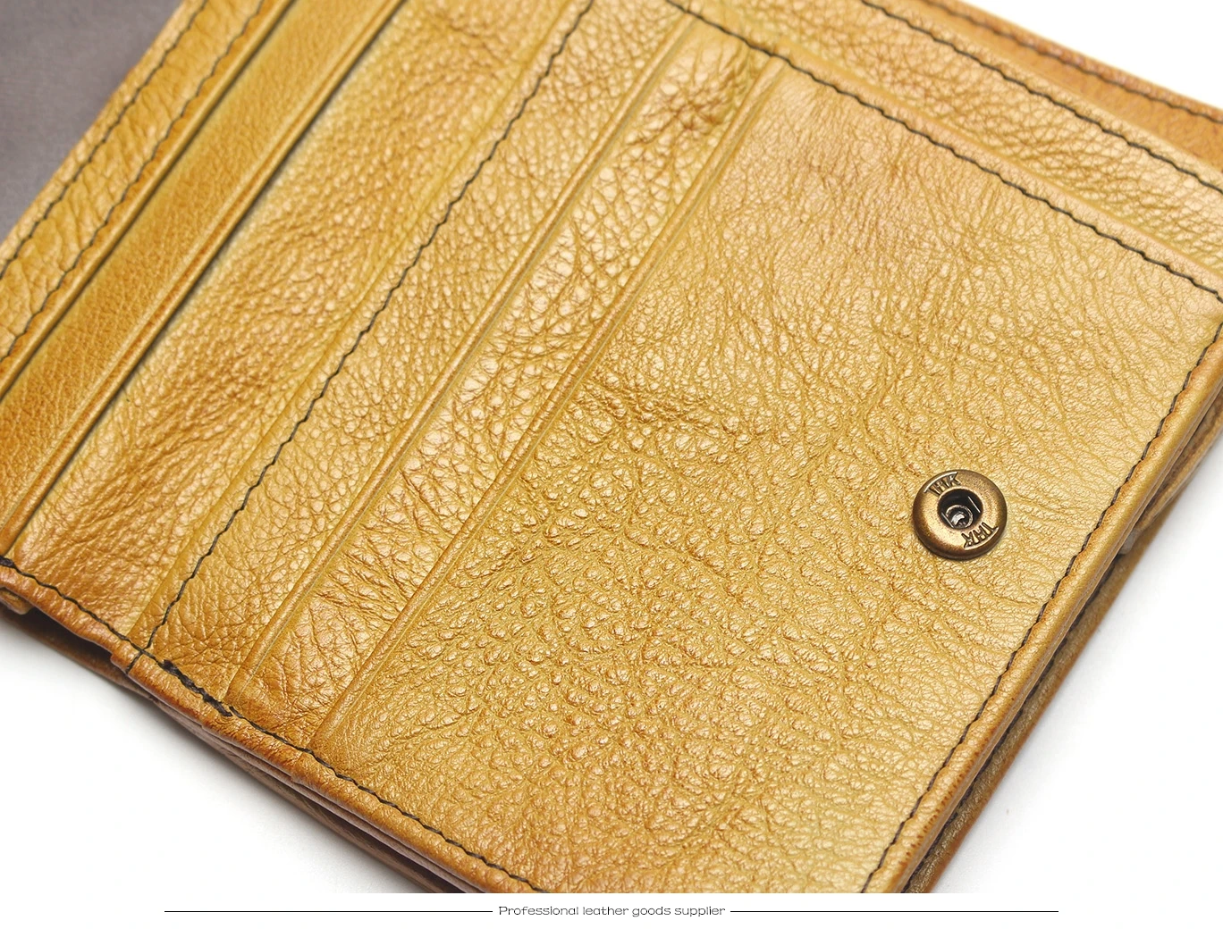 Natural Leather RFID Blocking Men's Top Layer Leather Brushed Wallet Handmade Retro Wallet Pure Leather Leather Coin Purse