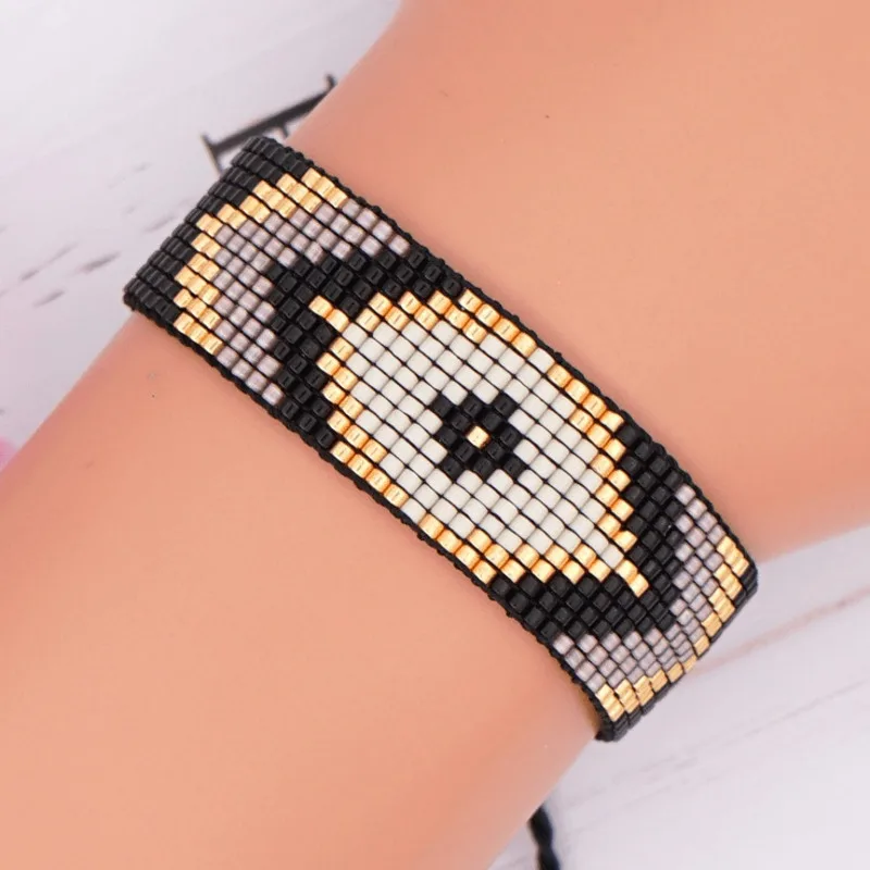 

XUXI Black Eye Adjustable Rope Chain, Women Hand-Made Boho Folk-custom, Fashion Japan Rice Beads Bracelet, S176