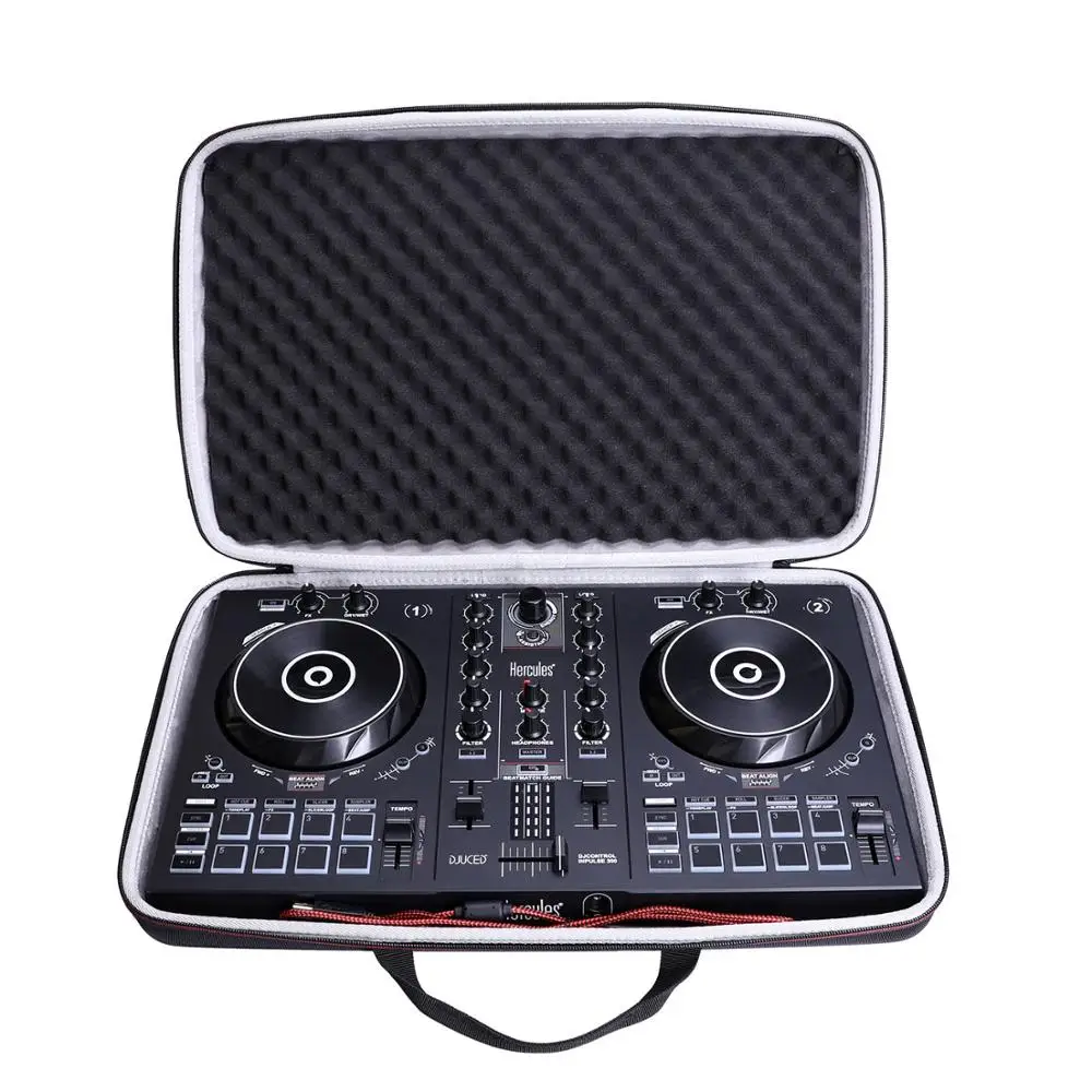 Rígido de Eva Ltgem para Hercules Usb de 2 Estojo Djcontrol Inpulse Controlador Canais 300
