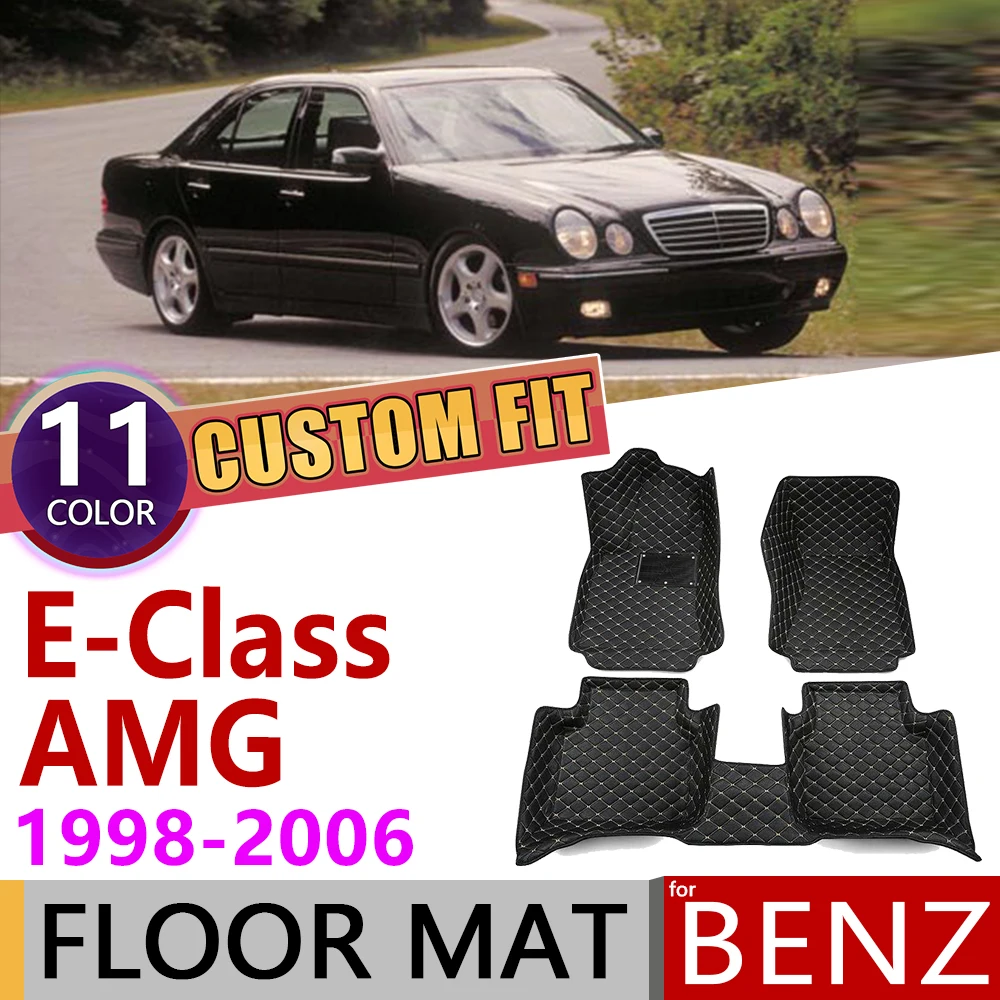 Изготовленный На Заказ Кожаный Автомобильный Коврик для Mercedes Benz E Class AMG W210 W211 1998 ~
