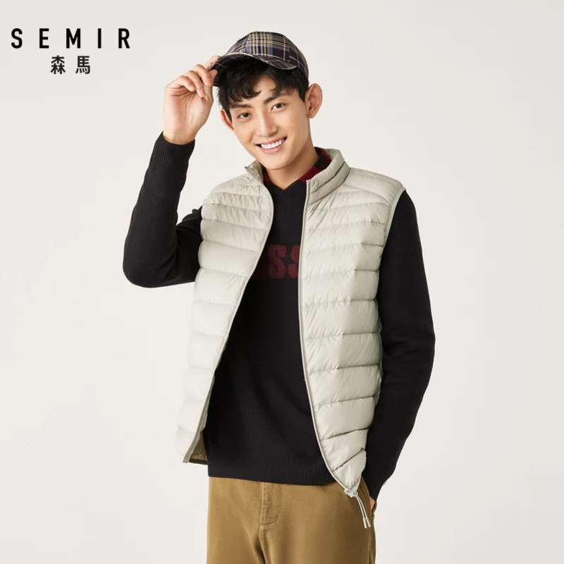 Semir 2019 Зимний новый мужской жилет со стоячим воротником короткий параграф