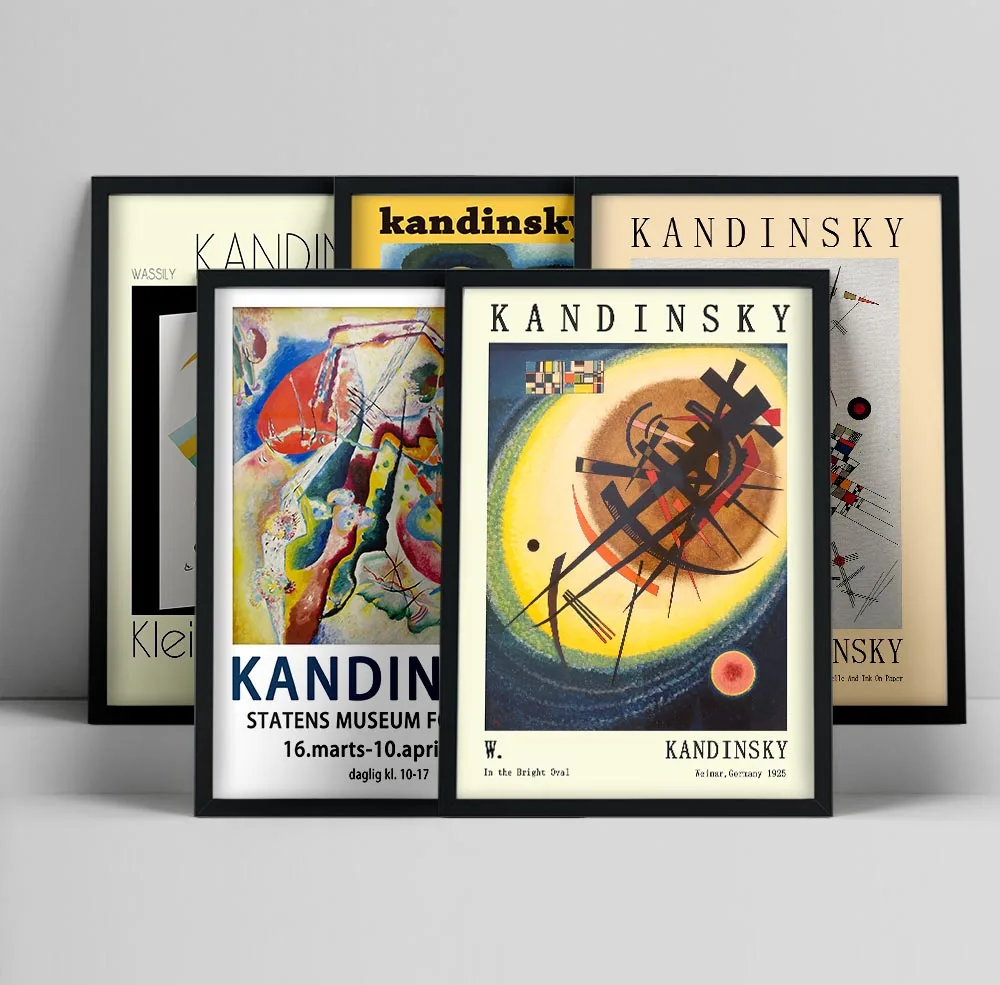 

Famous Kandinsky Abstract Canvas Painting Museum Posters and Prints Modern Decor Wall Art Pictures For Living Room Bedroom Aisle