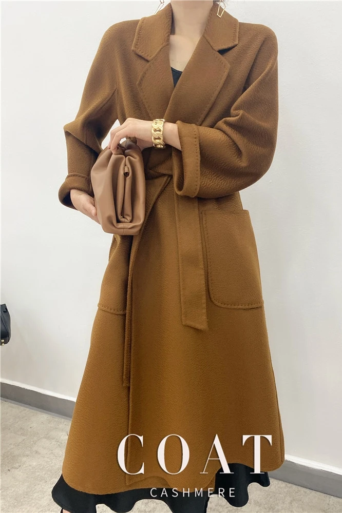 

Thirty. Gu Jia's double-sided cashmere coat, long high-end water ripple, long woolen coat