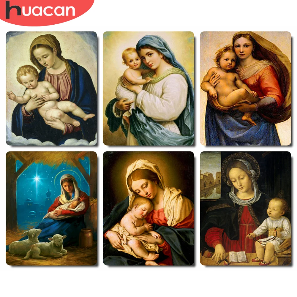 

HUACAN Paint By Numbers Religion Figure Wall Art Unique Gift Hand Painted Picture By Numbers Women For Living Room