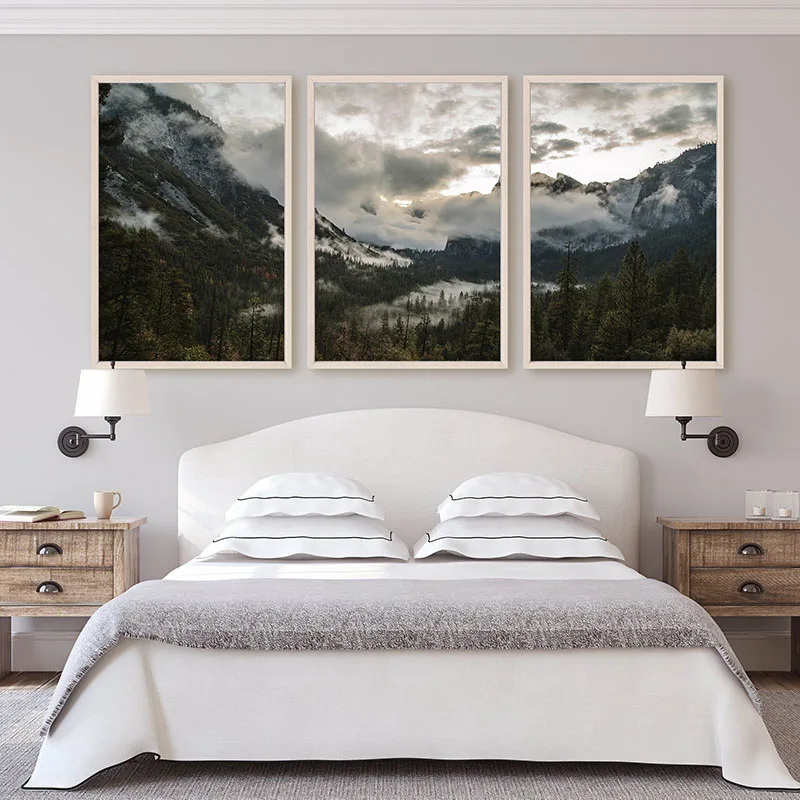 Великолепный плакат Йосемитский национальный парк Холст Искусство лес HD печать