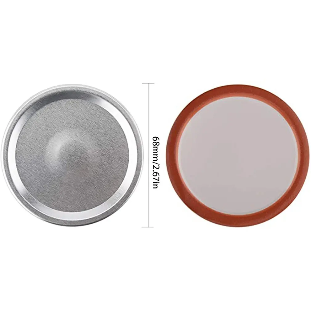 

24 pics 68MM Mouth Mason -Type Lids Leak Proof Non Splash Sealing Caps Stainless Steel Metal Drinking Jar Canning Covers