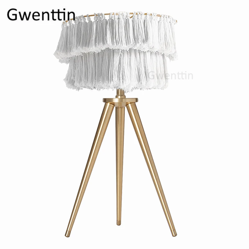 Table Lamp B Современная розовая шелковая нить настольные лампы для спальни золотой штатив настольная Светодиодная лампа светильники Скандинавское Искусство настольная лампа гостиная домашний деко - Цвет абажура: Table Lamp B