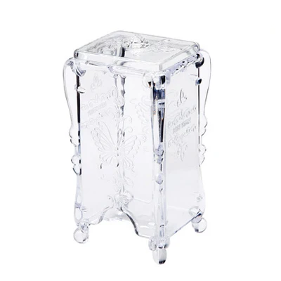 Transparent white ERMAKOVA хлопковый блокнот-органайзер, коробка для хранения косметики, держатель, косметический Органайзер, прозрачный хлопковый диспенсер, контейнер, держатель, чехол - Цвет: Transparent white