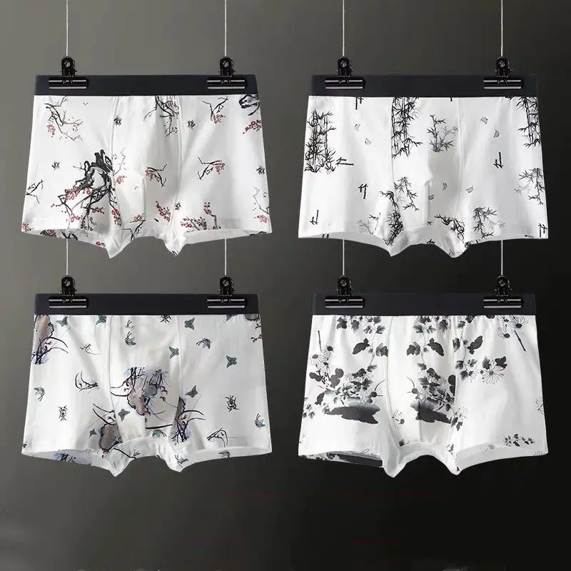 4pcs/ot Underwear Men Boxer Homme Men's Boxershorts Cotton Boxers Underpants Man Panties Sexy Brand Hombre Soft
