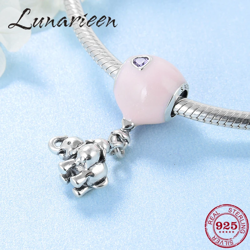 2019 модный розовый воздушный шар из стерлингового серебра 925 пробы с подвесками в