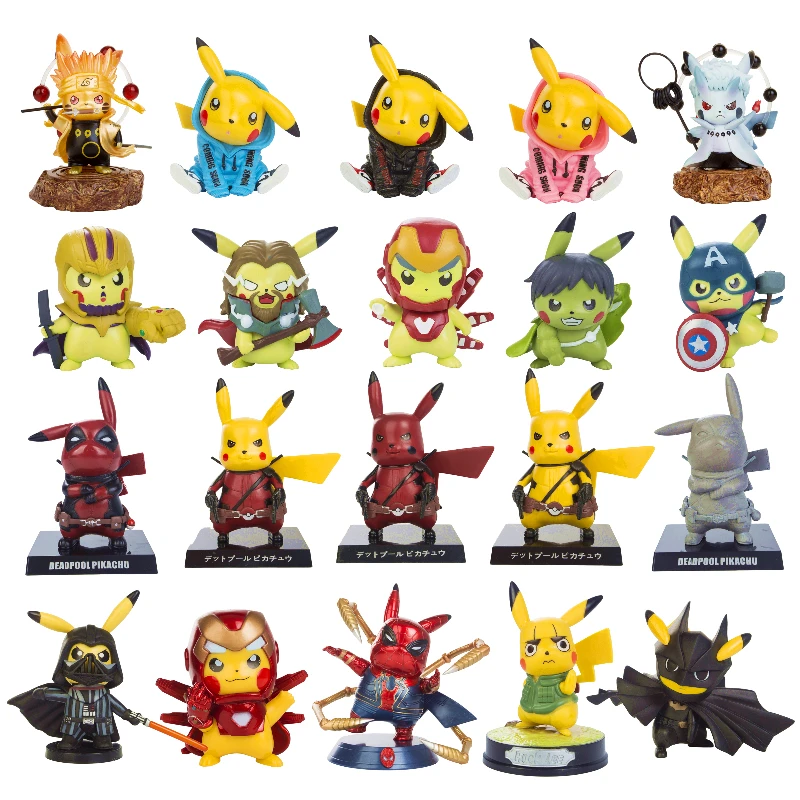 

Pokemon 8-20cm Pocket Monster Pikachu COS One Piece The Avengers Spiderman Deadpool Star Wars Anime Figures Dolls Model Toy Gift
