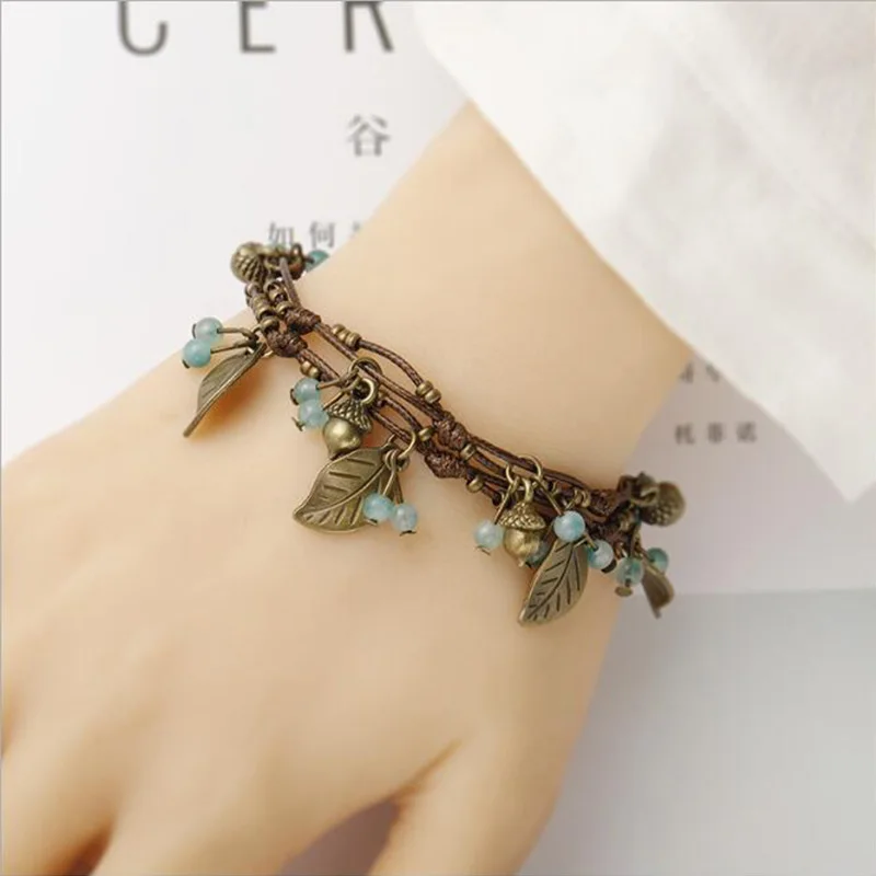 Женский винтажный браслет WEIYU очаровательные браслеты зеленого/синего/красного