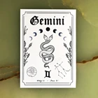 Художественная печать знаков зодиака Gemini  A5 A4 A3  Знак Звезды Air  Уникальный подарок  Змея  Настенный декор в стиле бохо, плакат на холсте