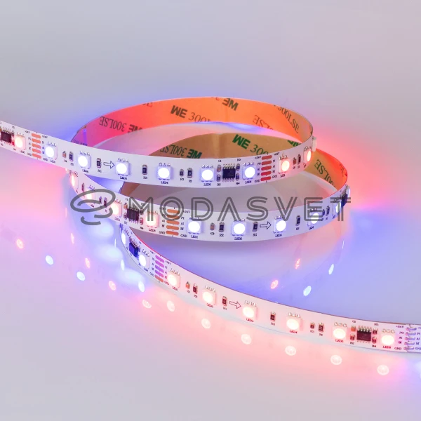 Светодиодная лента DMX-5000-5060-60 24V Cx6 RGB (12mm 14.4W/m IP20) ( Открытый IP20). Упаковка 5 м |