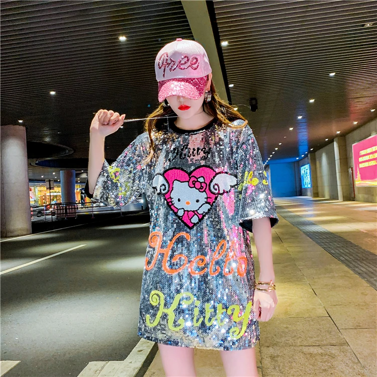 2020 модная блестящая женская футболка с блестками для фестиваля летняя