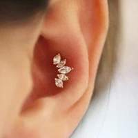 1pc surgical steel zircon crown ear nail ear bone nail series popular ear nail fashion jewelry piercing