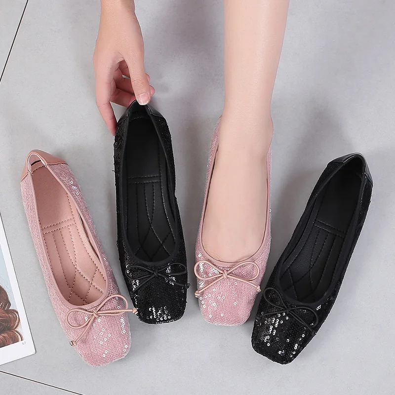 

2020 new Summer Footwear Women Flats Boat Shoes Ballet Flat Shoes Casual Footwear With Bow