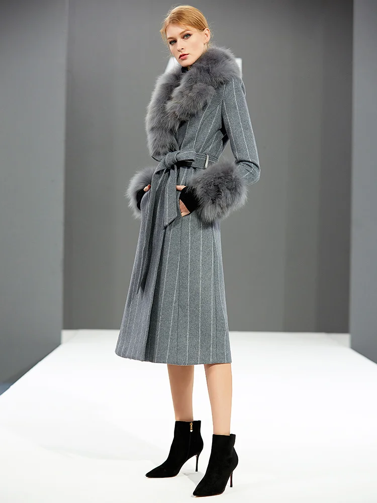 

Wool Coat Female Jacket Winter Coat Women Clothes Fox Fur Collar Woolen Coat Women Korean Jackets Abrigo Mujer MY