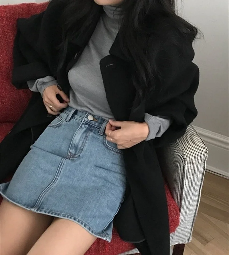 

2021Women's Autumn and Winter New Style European and American Big Brand Large Size Loose Thick Mid-length Woolen Coat Women
