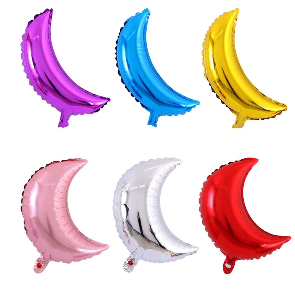 

5Pcs 18inch Moon Eid Al-Fitr Holiday Aluminum Foil Helium Ballons Birthday Party Globos Decoration Supplies Wedding Layout Decor