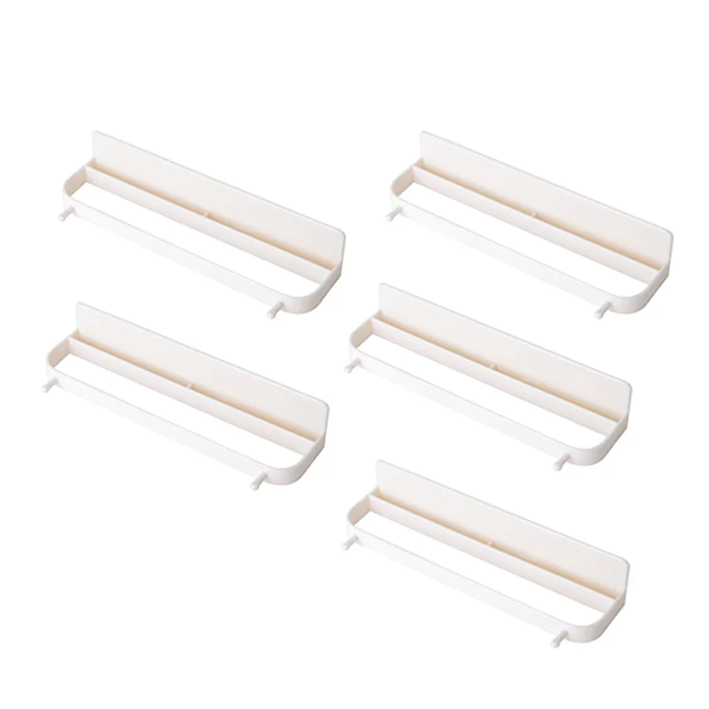 

5pcs Wall-mounted Slippers Rack Creative Punch Free Shoes Shelf Shoes Organizer Storage Holder for Bathroom (Beige)