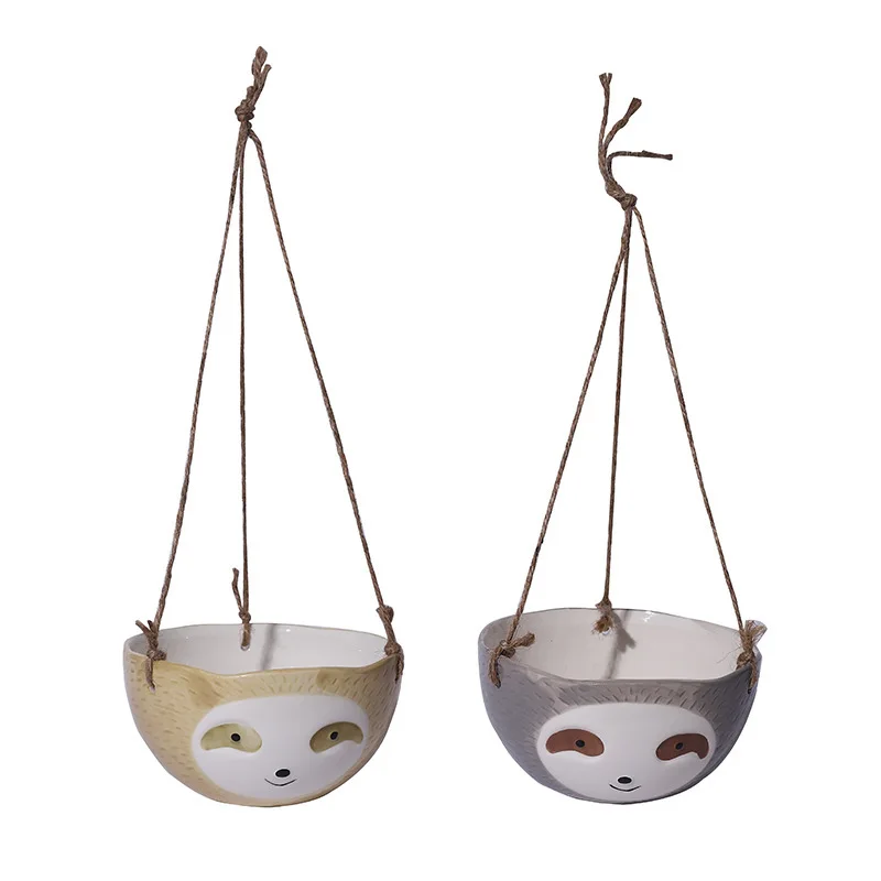 

Ceramic Vase Flower Pot Sloth Shape Animal Decoration Wall Hanging For Succulent Plant Pot Home Accessories Tuin Decoratie