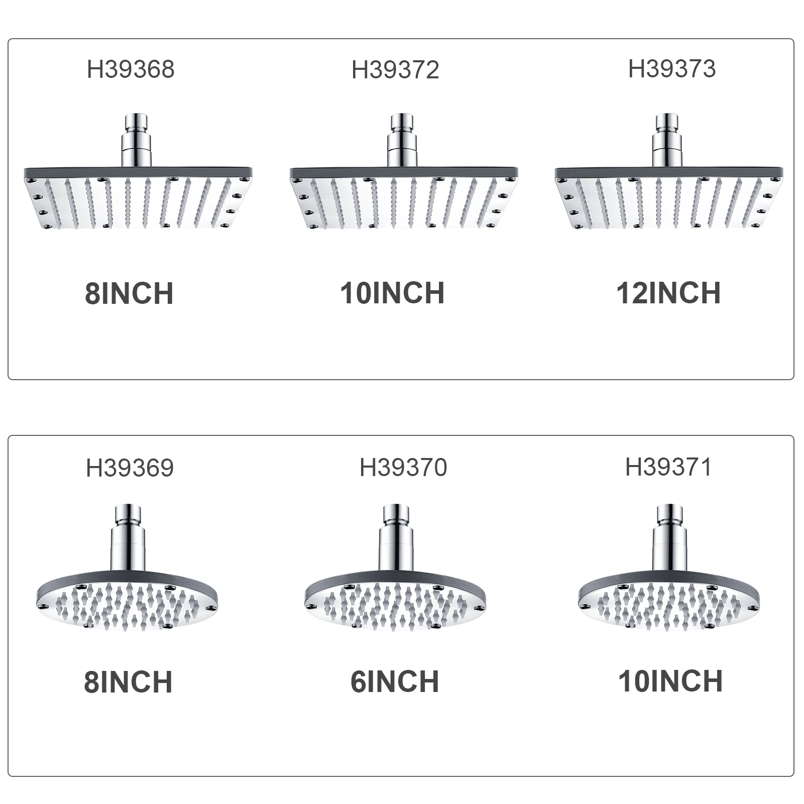 

8 inch LED Rainfall Shower Head Round Shower Head Automatically RGB Color-Changing Temperature Sensor Showerhead for Bathroom