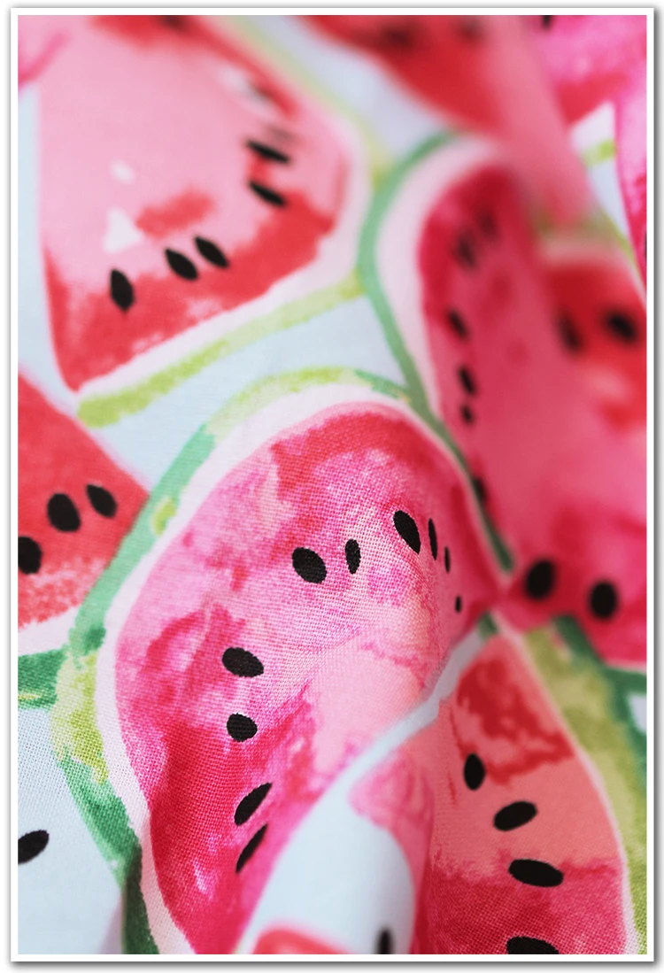 Летняя хлопковая ткань с принтом фруктов арбуза для шитья Лоскутная кукла
