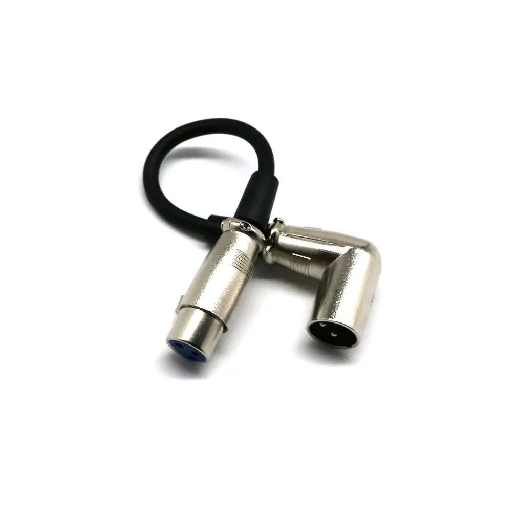 

30cm XLR Female to Right-Angle Male Cable Cord Audio Stereo Balance Extension Cable for Microphone Universal Live Equipment