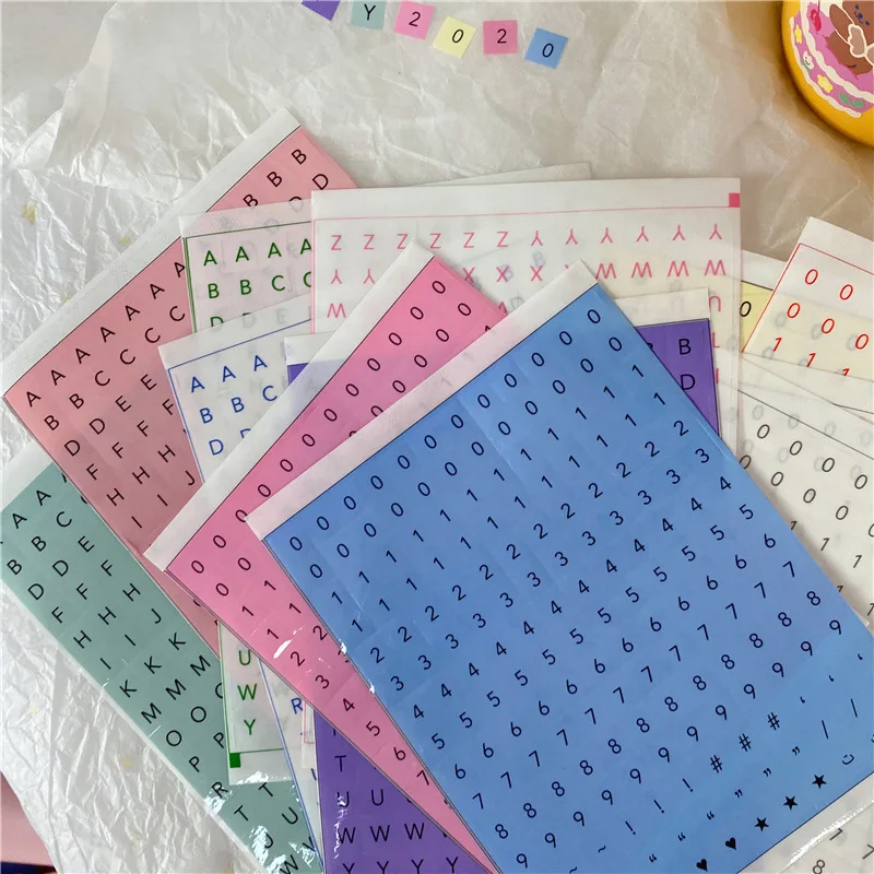 Colorful Letters Numbers Square Label Sticker Waterproof Multi-function Mark Paster Diy Creative Decorative Stationery | Канцтовары для