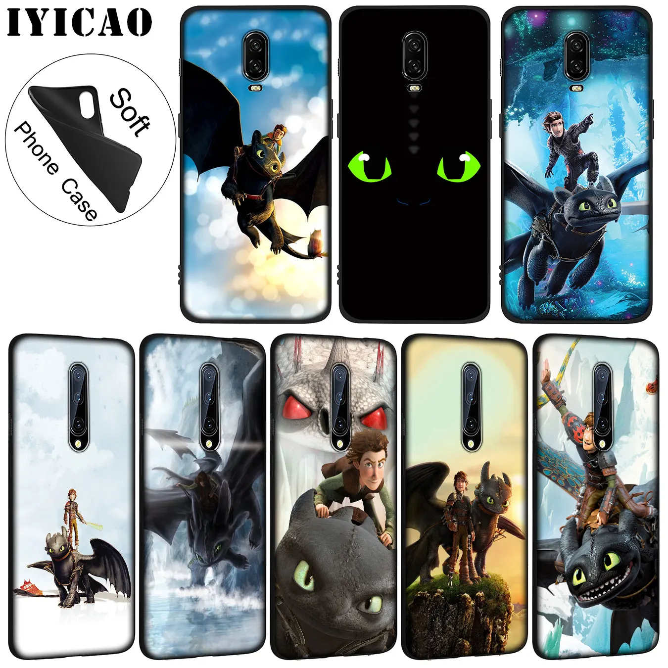 IYICAO How to Train Your Dragon Toothless Soft Silicone Phone Case for Oneplus 7T 7 Pro 6 6T 5 5T Cover One Plus |