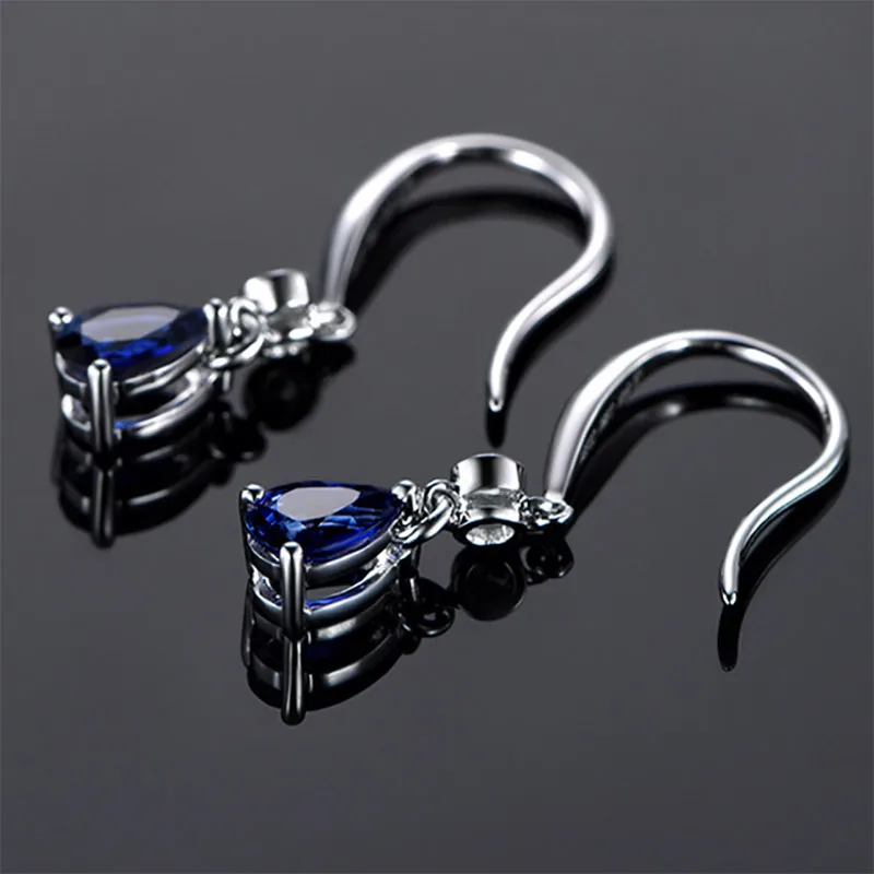 Bague Ringen серебряные 925 ювелирные изделия серьги Сапфир Сивер корейские серьги ювелирные изделия фиолетовый/синий/желтый цвет вечерние подарки для свиданий