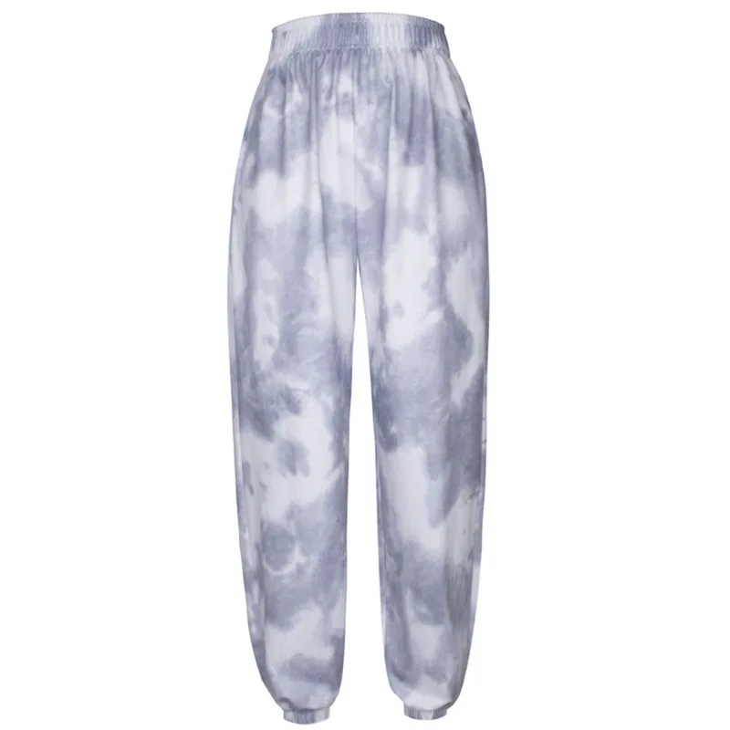 

Women Home Leisure Sports Foundation Loose Trousers Tie Dye Mid Waist Casual Cargo Pants