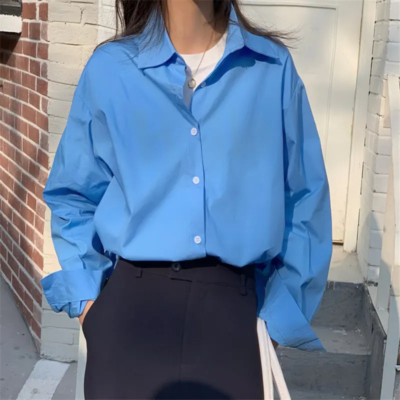 

HziriP Minimalist Stylish Korean Chic Hot Women 2021 Streetwear Outwear Shirts Office Lady Lapel OL New Arrival All Match Tops
