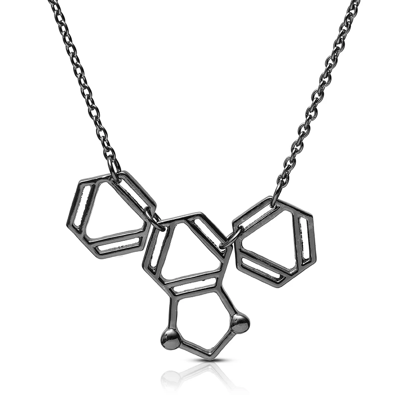 

Ожерелье с подвеской геометрической формы, шестигранное черное ожерелье с подвеской для девушек и женщин, ювелирное изделие из цинкового с...