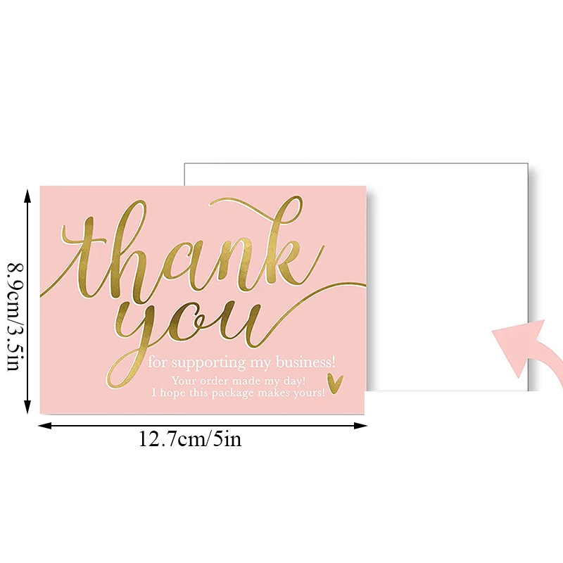 50pcs Pink Thank You for Supporting My Small Business Card Thanks Greeting Appreciation Cardstock Gift 5*9cm | Дом и сад