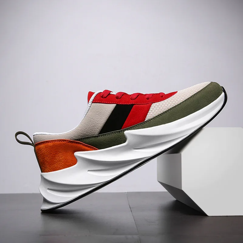 Новые кроссовки Красочные мужские спортивные туфли многоцветные Модные дышащие