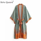 Женское богемное кимоно с V-образным вырезом и рукавами летучая мышь