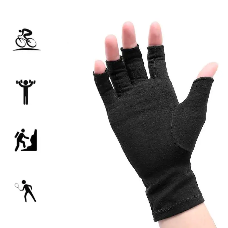 

1 Pair Compression Arthritis Gloves Wrist Support Cotton Joint Pain Relief Hand Brace Women Men Therapy Wristband Cycling gloves