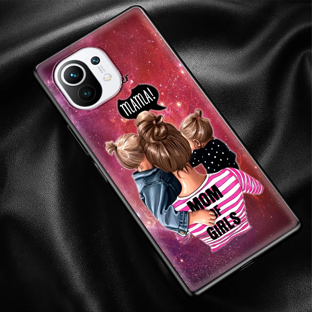 

Brown Hair Baby Mom Girl Smartphone Accessories Cover for Xiaomi Mi Poco X3 NFC M3 CC9 10T Lite 9T Note 10 Pro 10S Soft Case