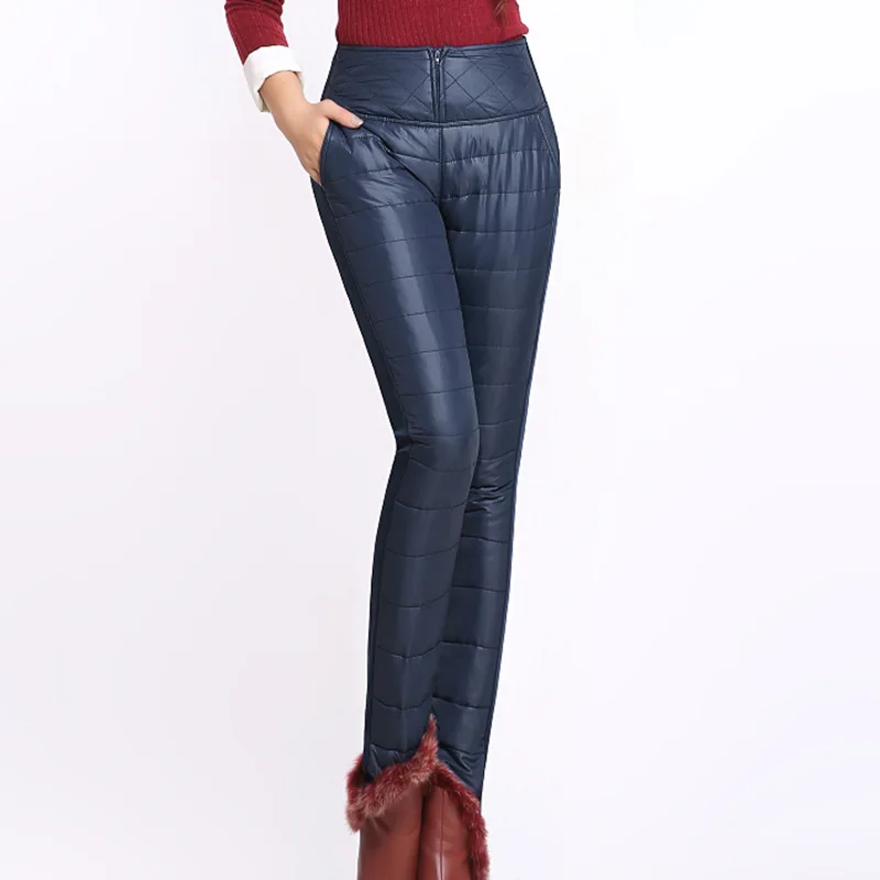 Брюки женские зимние утепленные эластичные с высокой талией 5XL 6XL | Женская одежда