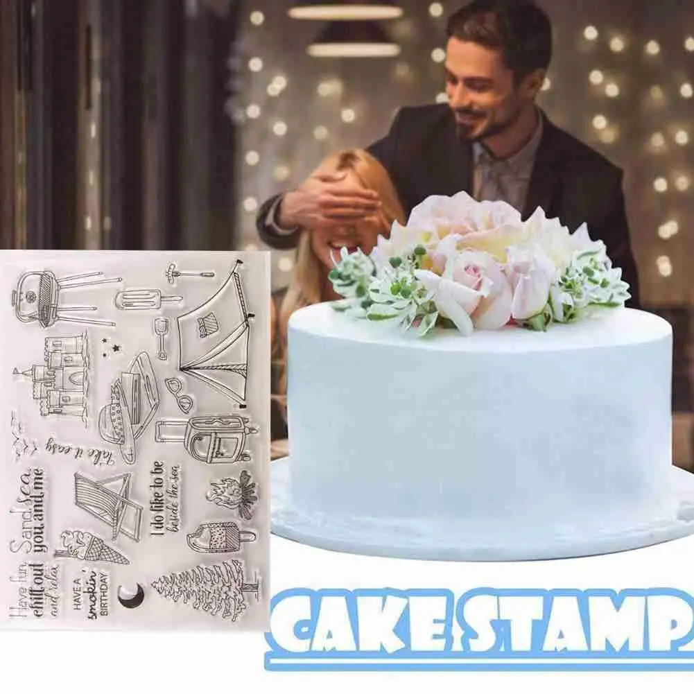 Прозрачный печать штамп DIY ручной учетной записи резиновый замок фото Кемпинг