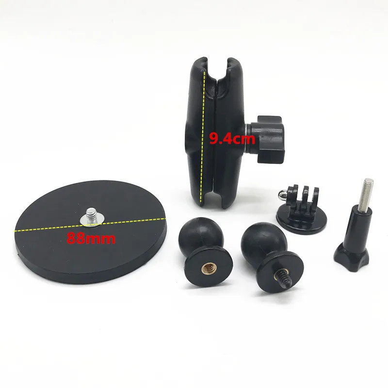 88mm 6in1 kit Магнитный магнитный автомобильный мотоцикл на присоске крепление 1 дюймов шаровое соединение для sony garmin gopro Экшн-камера camcoers osmo смартфон - Цвет: 88mm 6in1 kit