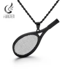 Fongten теннисная подвеска в виде ракетки ожерелье Черные Спортивные Подвески из нержавеющей стали модные ювелирные изделия