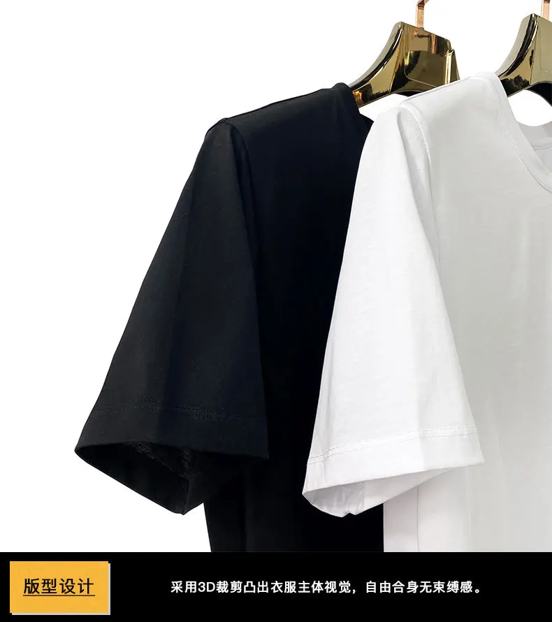 

2021 Letter Gilding T Shirts Men Streetwear Clothing Summer Fashion Short Sleeve O Neck Mercerized Cotton Crown Printed Tshirts